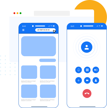 Click-to-call service helps website or app visitors to click a button and connect with agents instantly.