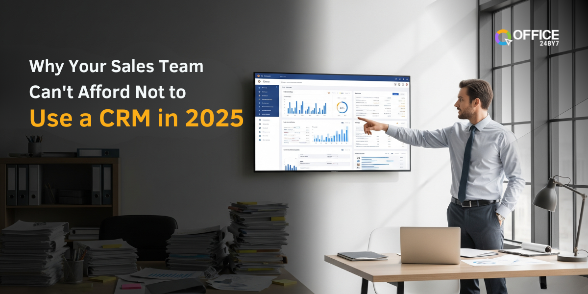 Business professional presenting CRM performance dashboard to sales team in a modern office environment.