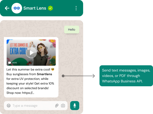 enable multimedia chat with Whatsapp marketing