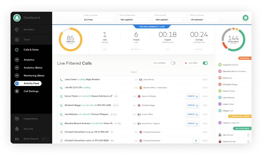 Aircall cloud telephony alternatives
