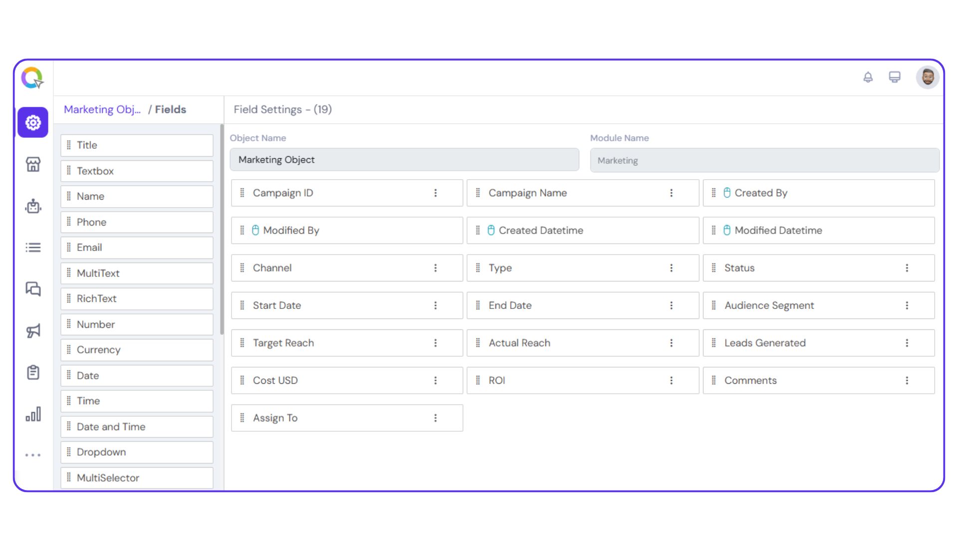 Custom fields are used to build dynamic modules inside Office24by7, the best CRM software in the market.